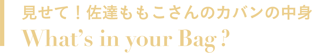 見せて！佐達ももこさんのカバンの中身What’s in your Bag?